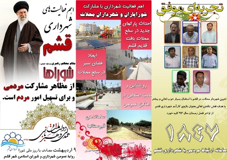 بولتن عملکرد شهرداری قشم
