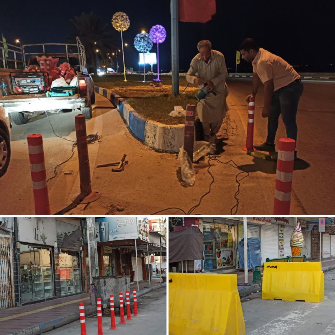 نوسازی علائم ترافیکی بافت قدیم توسط واحد خدمات شهری شهرداری قشم