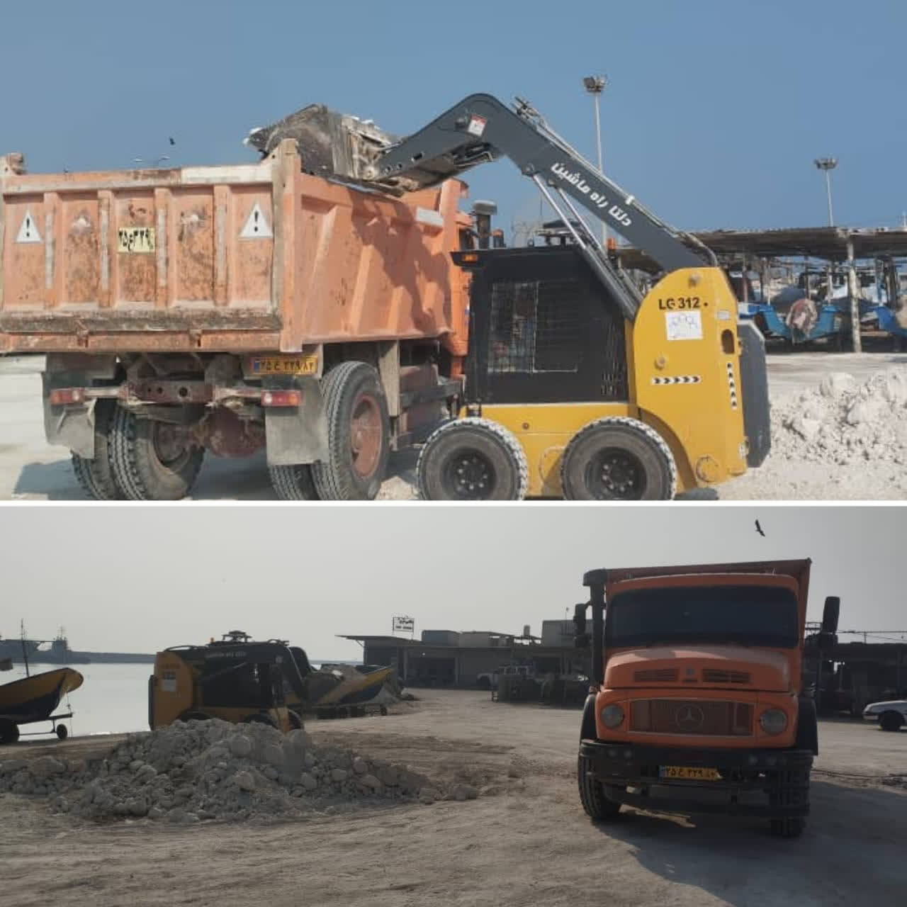 اجرای عملیات خاکریزی و زیرسازی پارکینگ صیادان قشم